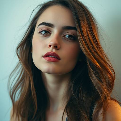 Portretfoto van een jonge vrouw met een creatieve uitstraling